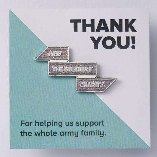 Enamel Pin Badge Wedding Favour - silver glitter ABF The Soldiers' Charity Shop  (6707520503999)