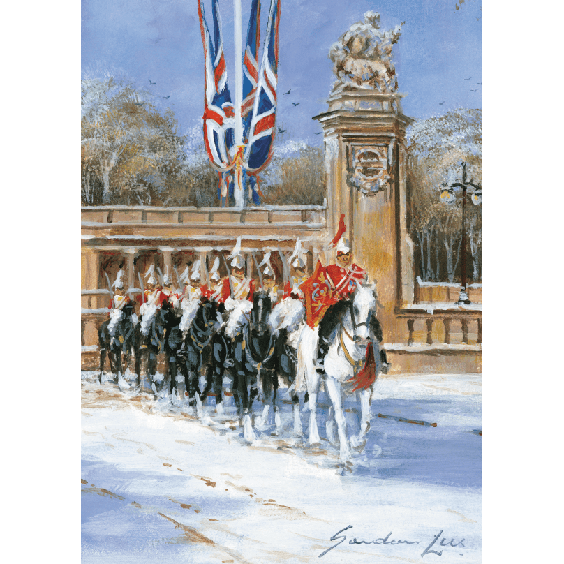 Horseguards In The Snow by Gordon Lees - Pack of 10 Christmas Cards - ABF The Soldiers' Charity Shop