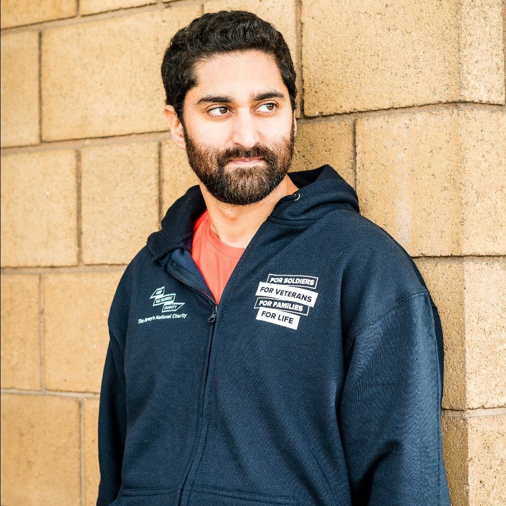 Zip Through Hoodie (Navy) Clothing ABF The Soldiers' Charity On-line Store 